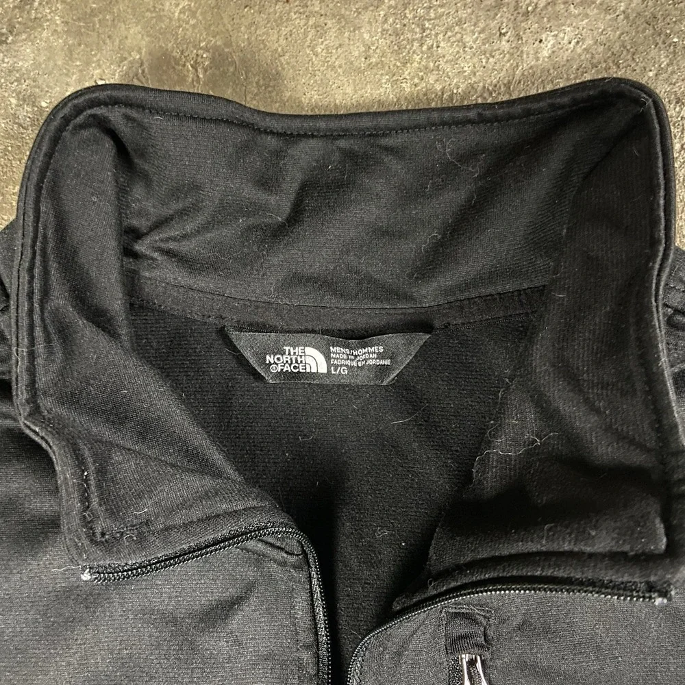 The North Face 1/4 Zip‎ Size Large Black Gray Long Sleeve Colorblock Mock Neck